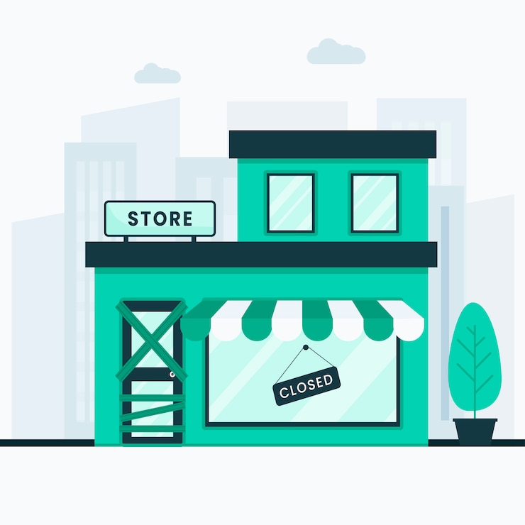 Vector 파산 및 폐쇄 일러스트 컨셉 저장