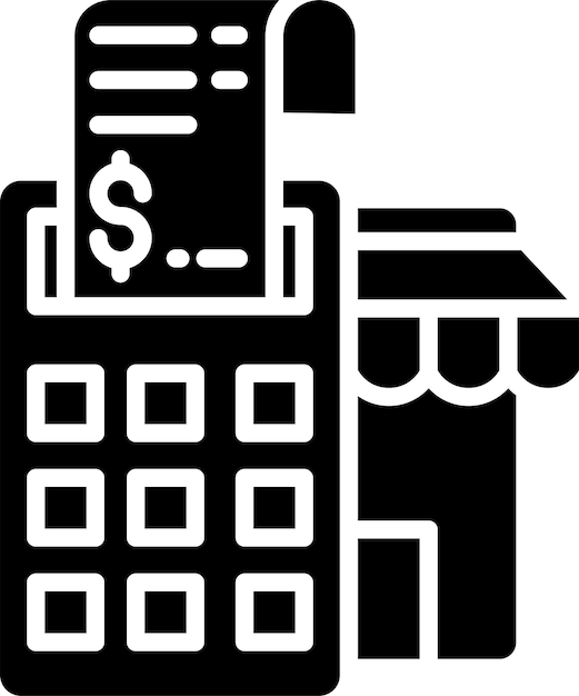 Store bills solid and glyph vector illustration