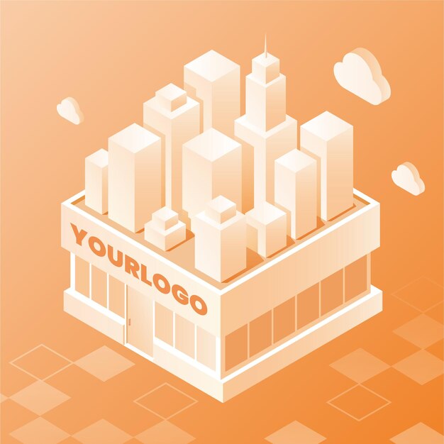 Vector store city illustration