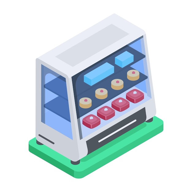 Vector store counters isometric icon