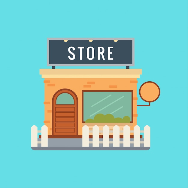 Vector store illustration flat