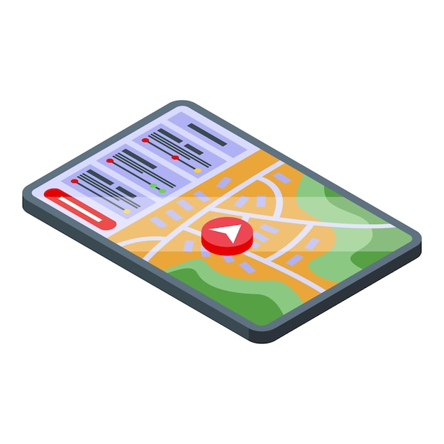 Store locator navigation icon isometric vector sale market retail app