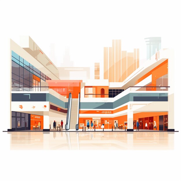 store mall shop vector illustration business market building design supermarket city buy