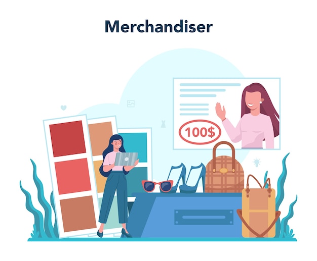 Vector store merchandiser illustration