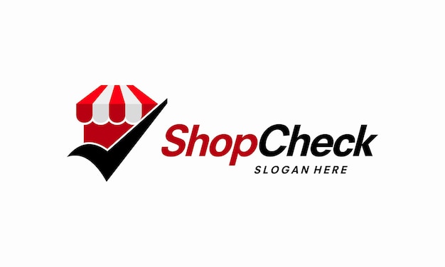 Vector store shop check logo vector, safe shop logo template