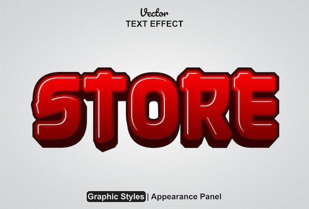 Vector store text effect with graphic style and editable