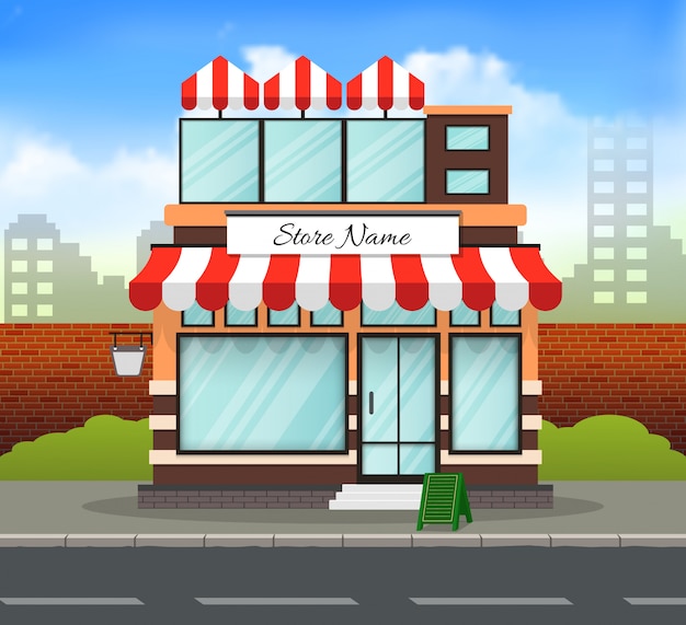 Storefront building background