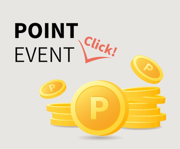 Vector stores advertising the benefits of earning points illustration set coupon gold event lotto bank