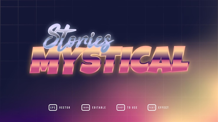 Vector stories mystical text effect