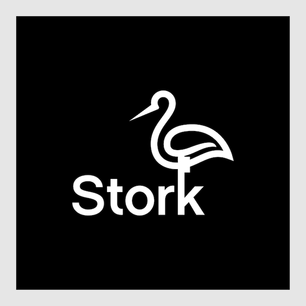 Stork bird logo icon symbol design