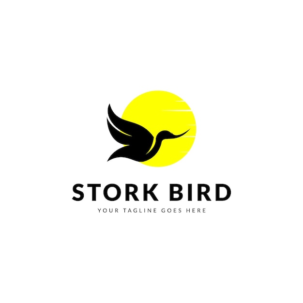 Stork bird logo icon symbol design