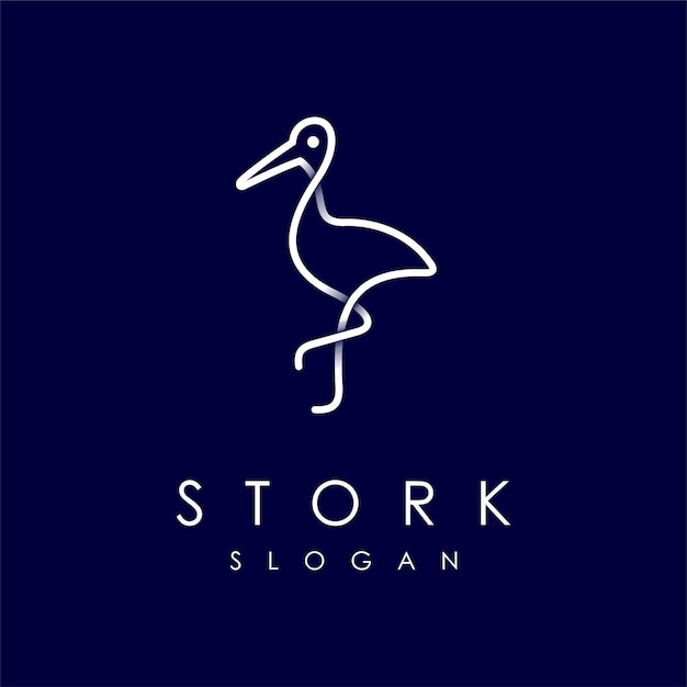 Stork logo with line art concept