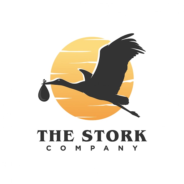 Stork silhouette logo