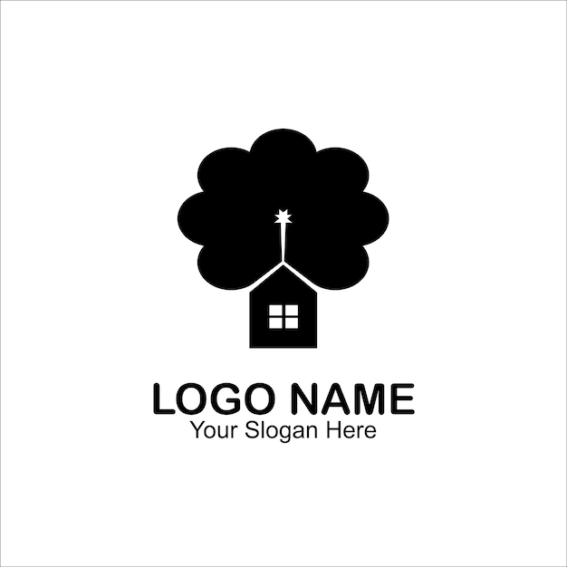 Vector storm cloud house logo vector design