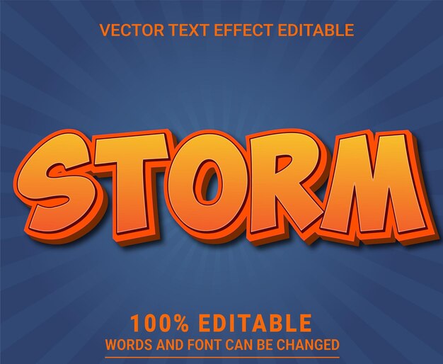 Storm editable text effect eps vector