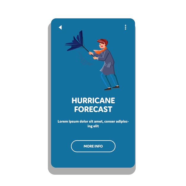 Storm Hurricane Forecast For Warning People Vector