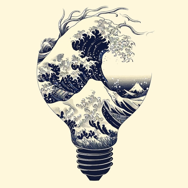 ベクトル storm_in_a_light_bulb_tattoo素晴らしいアウトドア