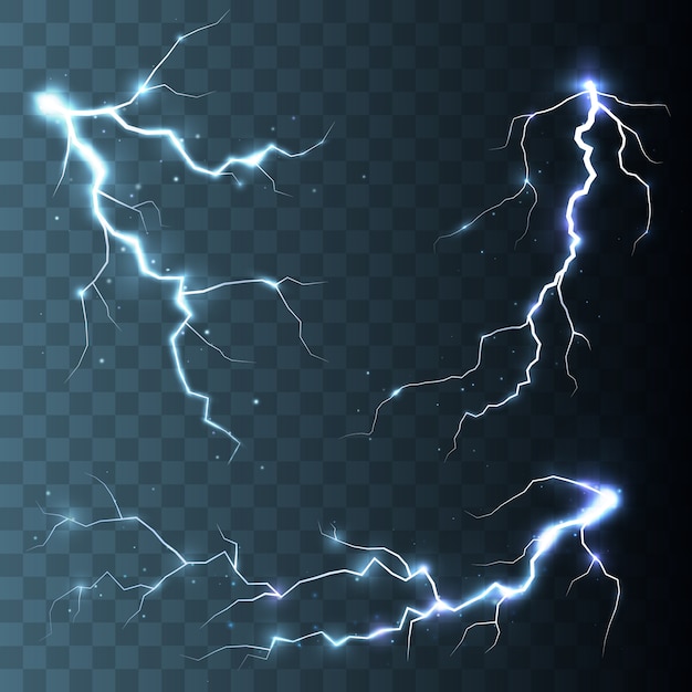 Vector storm and lightnings isolated