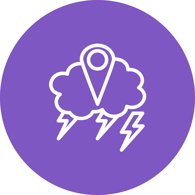 Illustrazione dell'icona vettoriale di localizzazione della tempesta della serie di icone meteorologiche