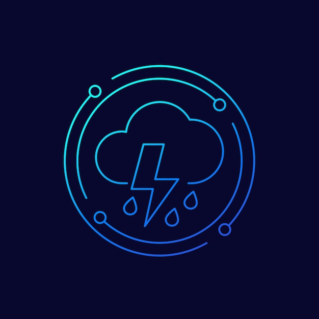 Storm or thunder icon linear design