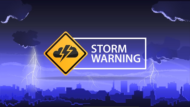 Vector storm warning banner