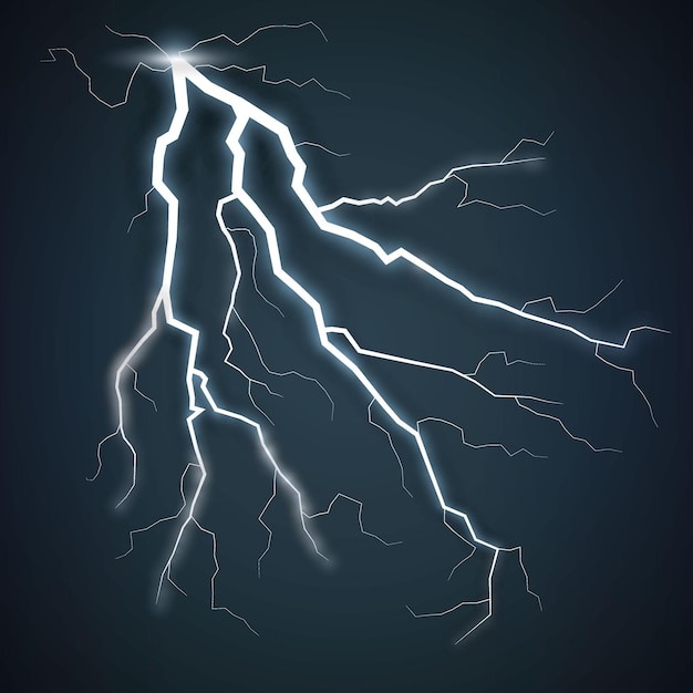 Storm with Lightning isolated on transparent background