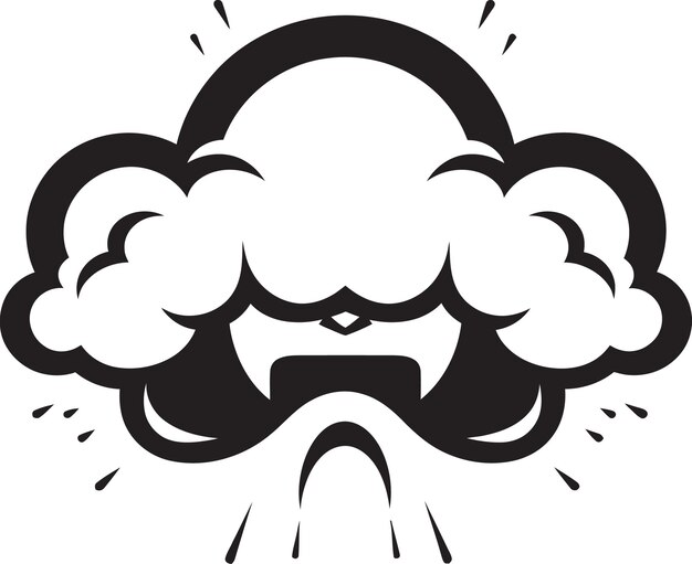폭풍의 연기 터 분노의 구름 검은 로고 분노한 닌버스 만화 구름 아이콘 디자인