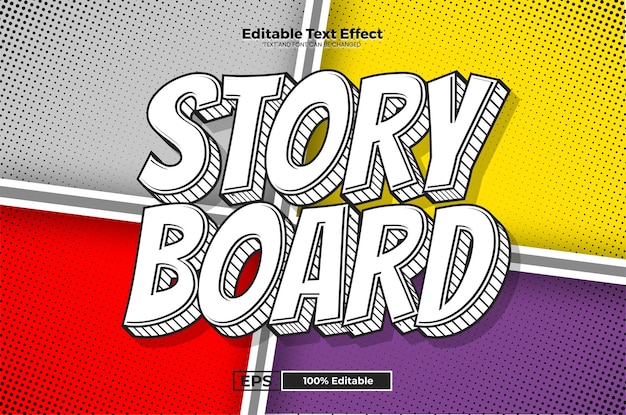 Effetto di testo modificabile story board in stile di tendenza moderno