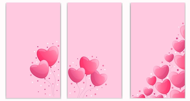 Vector story collection valentines day and love day