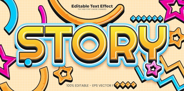 Story editable text effect in modern trend style