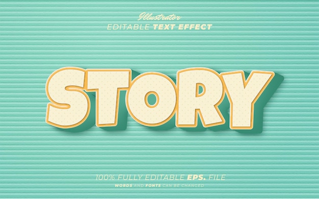 Vector story editable text effect