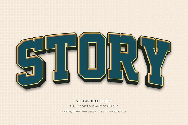 Vector story editable text style effect