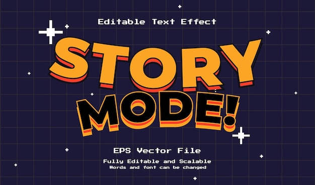 Story mode 3d outline comic style editable text effect