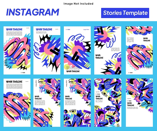 Vector story template pop art style trendy