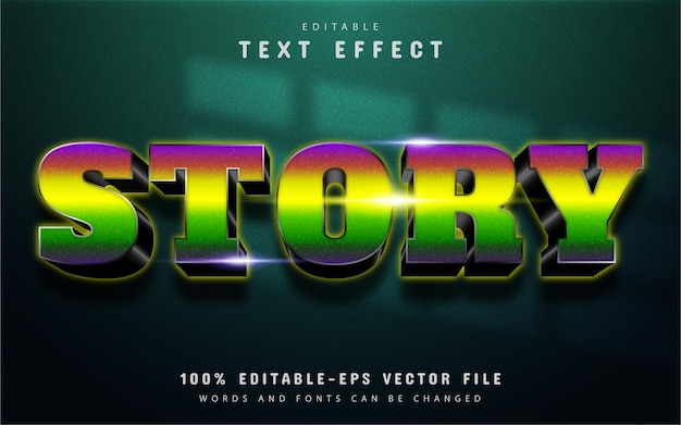 Story text, colorful gradient text effect editable