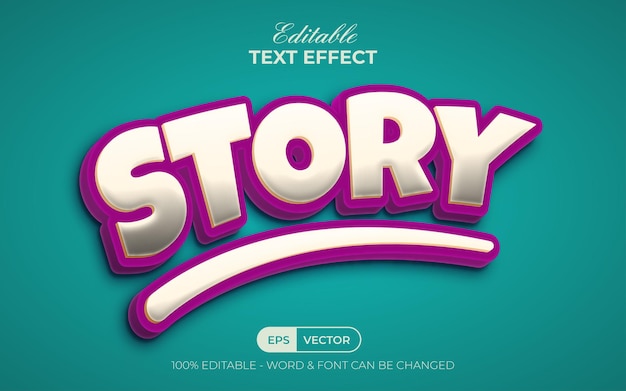 Story text effect purple style. Editable text effect.