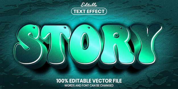 Story text, font style editable text effect