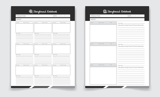 Storyboard Notebook KDP Template