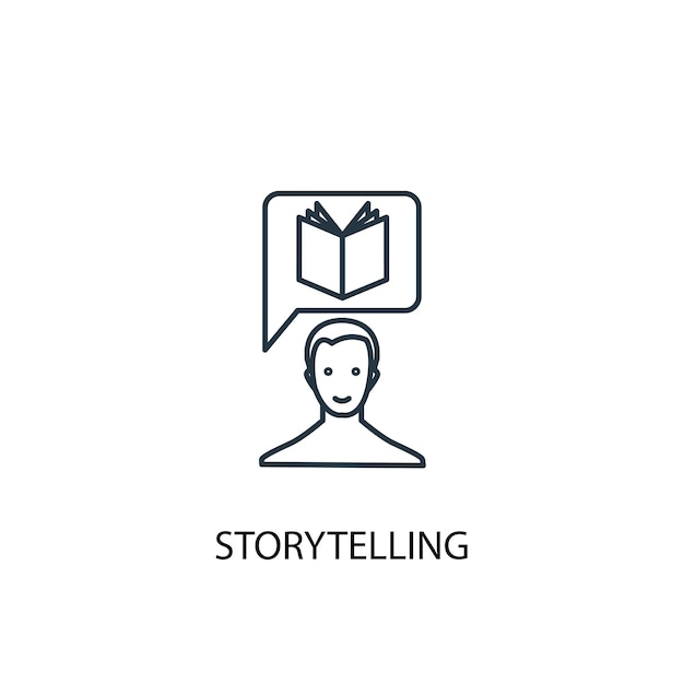 Storytelling concept line icon. Simple element illustration. storytelling concept outline symbol design. Can be used for web and mobile UI/UX