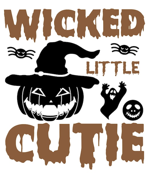 stoute kleine schat. Halloween citaat typografie t-shirt sjabloonontwerp.