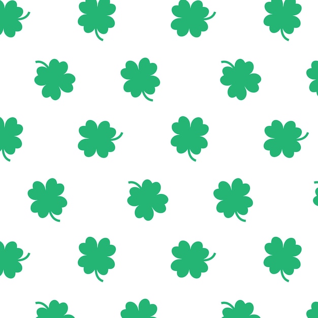 StPatrick's Day vector seamless pattern with clover in minimalistic style