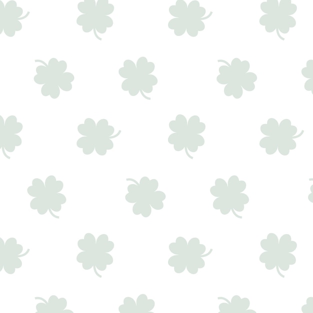 StPatrick's Day vector seamless pattern with clover in minimalistic style