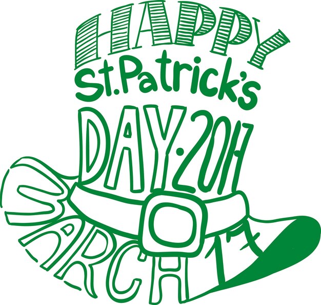 StPatricks day hat image composed of words tag cloud