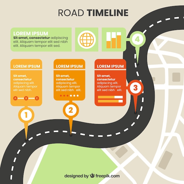 Vector straatconcept voor infographic tijdlijn