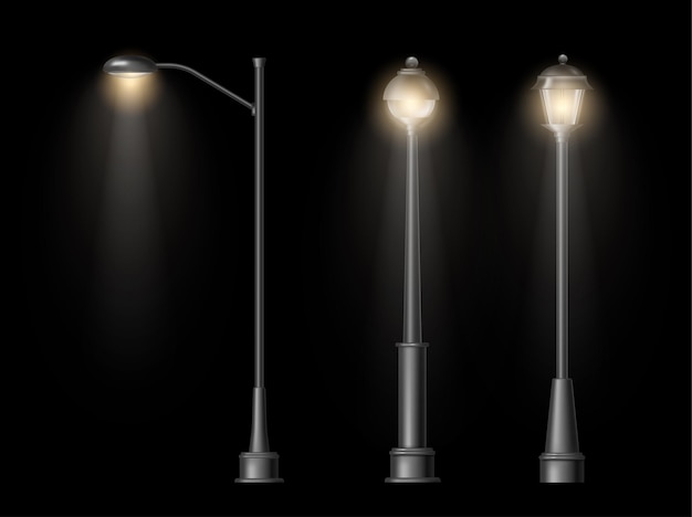 Straatverlichting realistische lichtpalen