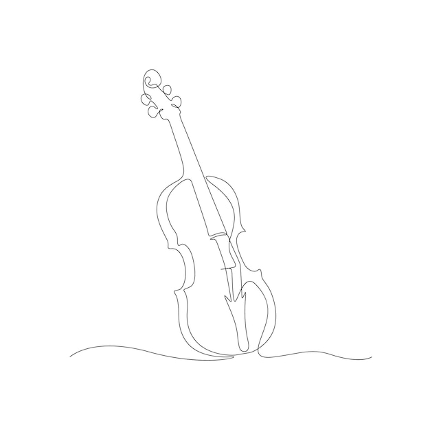 Stradivarius 바이올린 벡터 한 라인 드로잉 그림