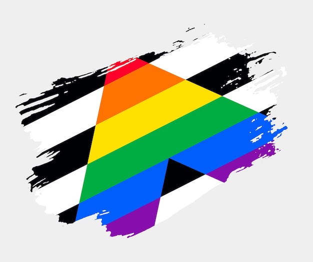 Straight Ally Flag painted with brush on white background LGBT rights concept