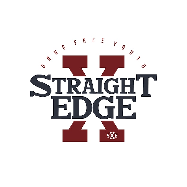 Straight edge badge label