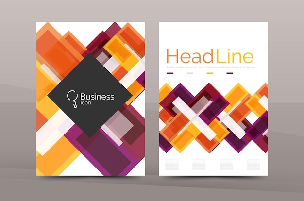 Vector straight lines geometric business report templates