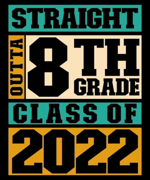 Direttamente dalla classe di 8a elementare del 2022 design della maglietta tipografia vintage di laurea